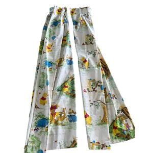 Vintage Classic Winnie The Pooh Pleated Curtain Set Perma-Prest 35" x 61" Disney